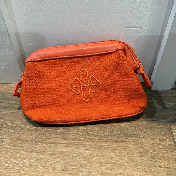 Ettinger London Amenity Pouch Makeup Bag In-flight Toiletry Orange - Picture 1 of 7
